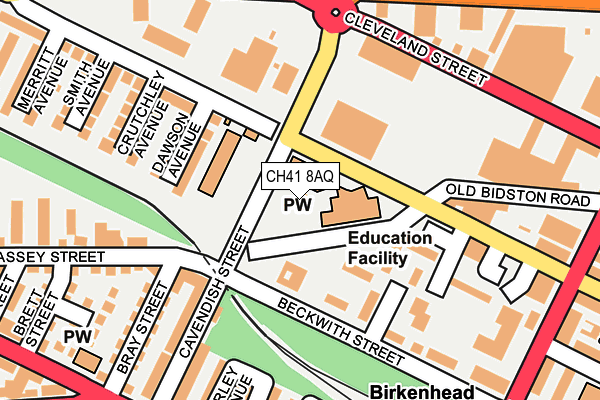 CH41 8AQ map - OS OpenMap – Local (Ordnance Survey)