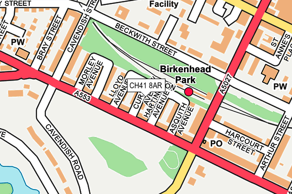 CH41 8AR map - OS OpenMap – Local (Ordnance Survey)