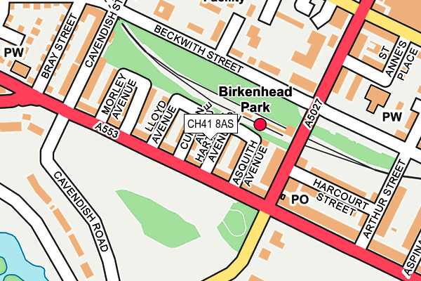 CH41 8AS map - OS OpenMap – Local (Ordnance Survey)