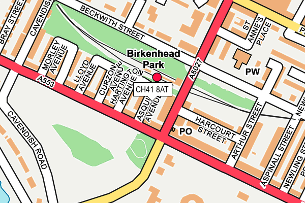 CH41 8AT map - OS OpenMap – Local (Ordnance Survey)