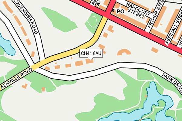 CH41 8AU map - OS OpenMap – Local (Ordnance Survey)