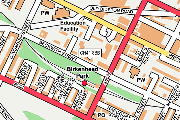 CH41 8BB map - OS OpenMap – Local (Ordnance Survey)