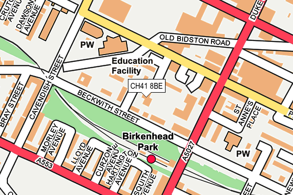 CH41 8BE map - OS OpenMap – Local (Ordnance Survey)