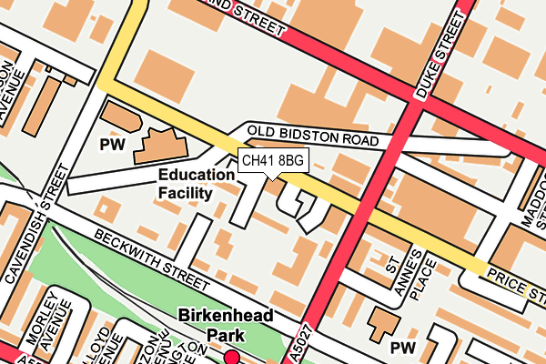 CH41 8BG map - OS OpenMap – Local (Ordnance Survey)