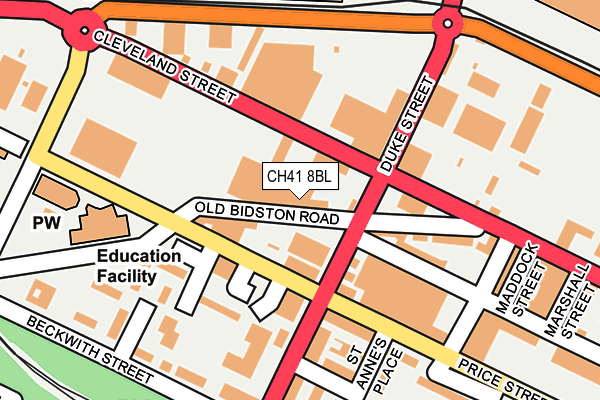 CH41 8BL map - OS OpenMap – Local (Ordnance Survey)