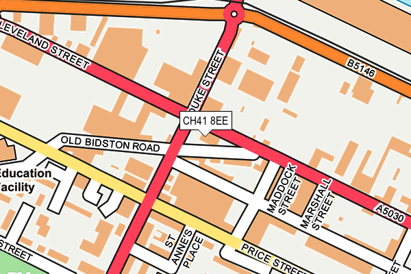 CH41 8EE map - OS OpenMap – Local (Ordnance Survey)