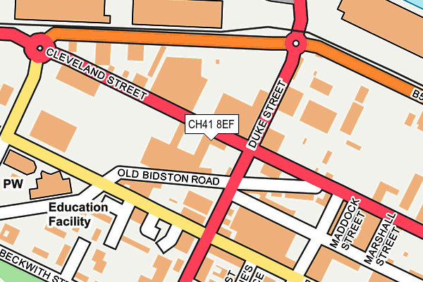 CH41 8EF map - OS OpenMap – Local (Ordnance Survey)