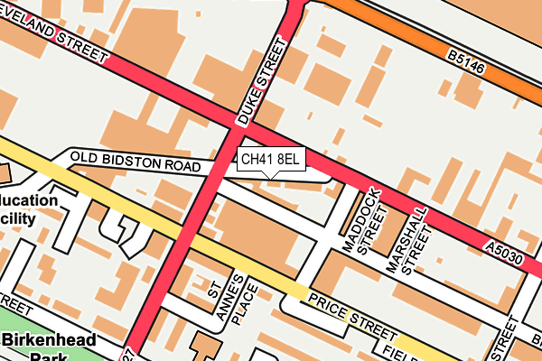 CH41 8EL map - OS OpenMap – Local (Ordnance Survey)