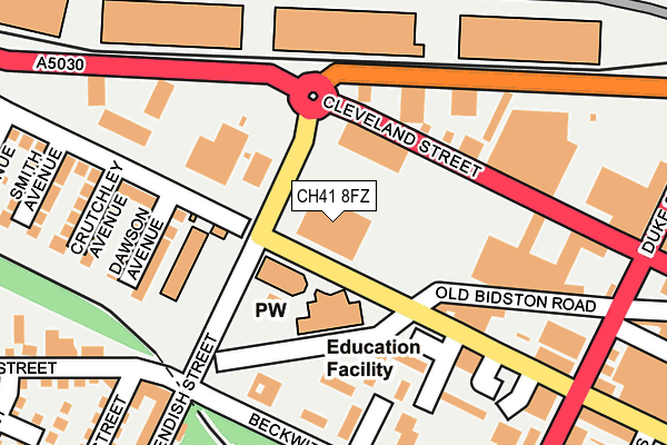 CH41 8FZ map - OS OpenMap – Local (Ordnance Survey)