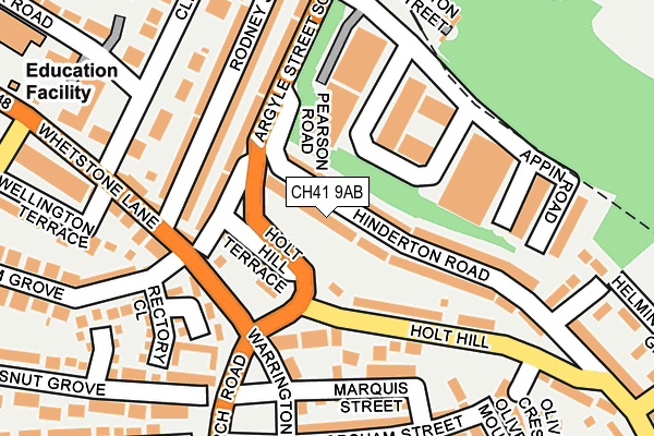 CH41 9AB map - OS OpenMap – Local (Ordnance Survey)