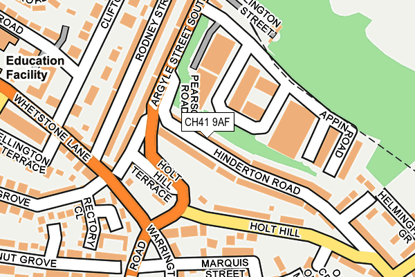 CH41 9AF map - OS OpenMap – Local (Ordnance Survey)