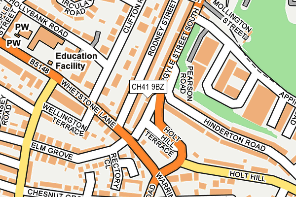 CH41 9BZ map - OS OpenMap – Local (Ordnance Survey)