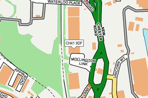 CH41 9DF map - OS OpenMap – Local (Ordnance Survey)