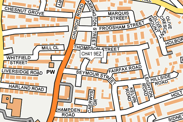 CH41 9EZ map - OS OpenMap – Local (Ordnance Survey)