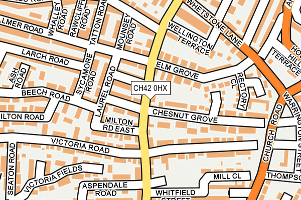 CH42 0HX map - OS OpenMap – Local (Ordnance Survey)