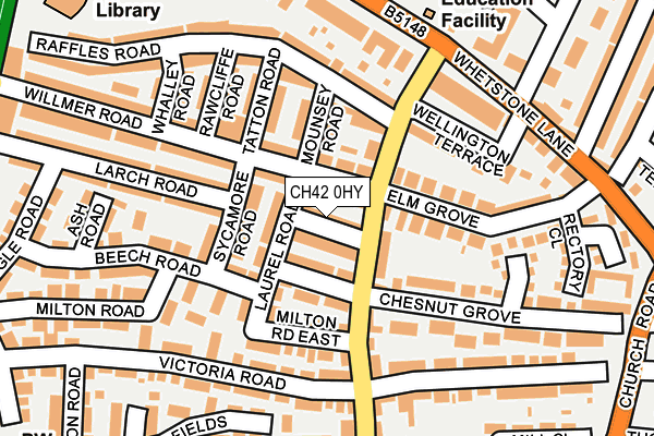 CH42 0HY map - OS OpenMap – Local (Ordnance Survey)