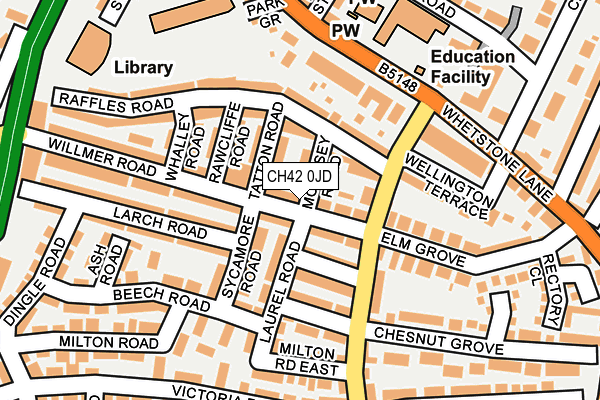 CH42 0JD map - OS OpenMap – Local (Ordnance Survey)