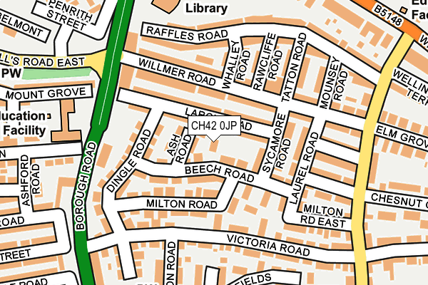 CH42 0JP map - OS OpenMap – Local (Ordnance Survey)