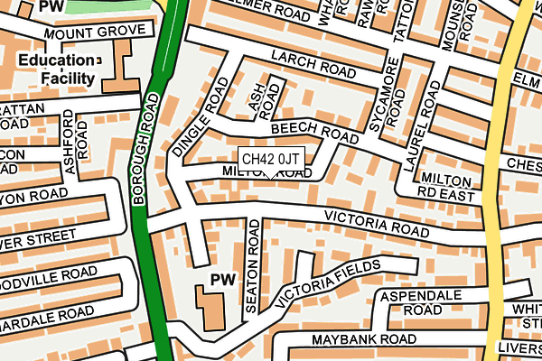 CH42 0JT map - OS OpenMap – Local (Ordnance Survey)