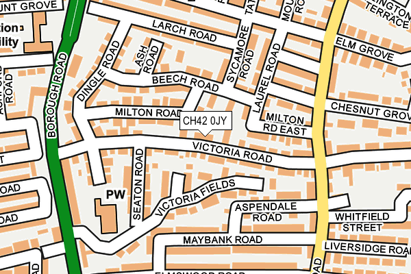 CH42 0JY map - OS OpenMap – Local (Ordnance Survey)