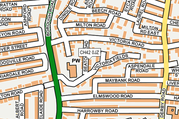 CH42 0JZ map - OS OpenMap – Local (Ordnance Survey)