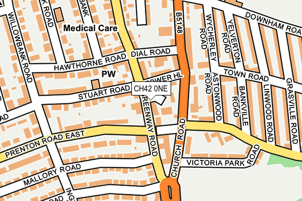 CH42 0NE map - OS OpenMap – Local (Ordnance Survey)