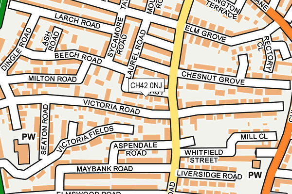 CH42 0NJ map - OS OpenMap – Local (Ordnance Survey)