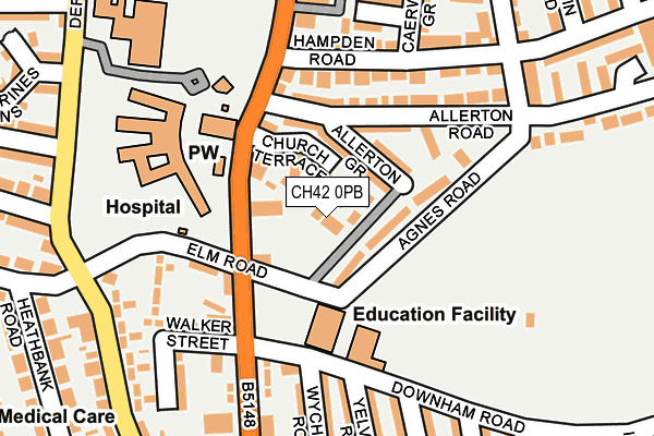 CH42 0PB map - OS OpenMap – Local (Ordnance Survey)