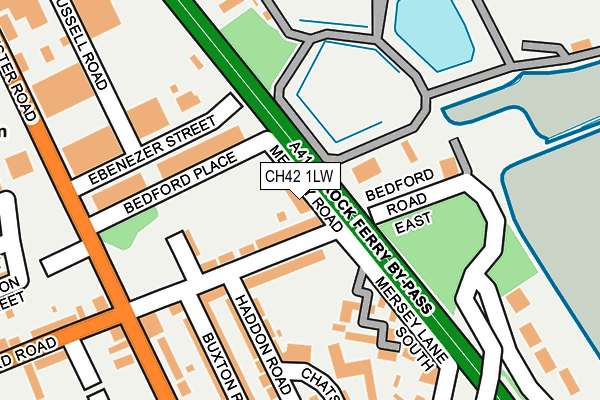 CH42 1LW map - OS OpenMap – Local (Ordnance Survey)