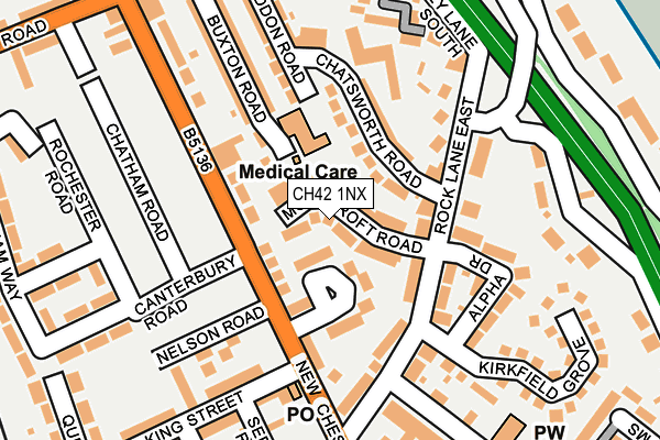 CH42 1NX map - OS OpenMap – Local (Ordnance Survey)