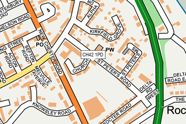 CH42 1PD map - OS OpenMap – Local (Ordnance Survey)