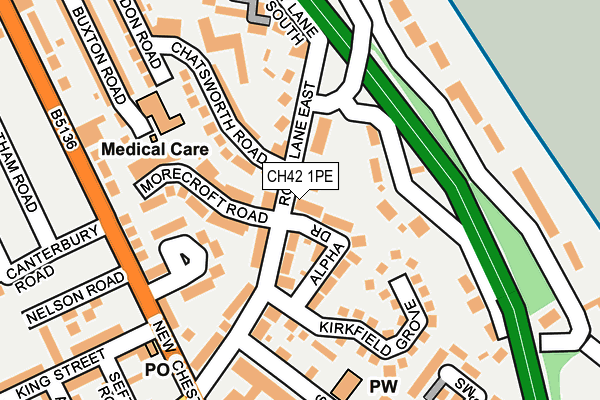 CH42 1PE map - OS OpenMap – Local (Ordnance Survey)