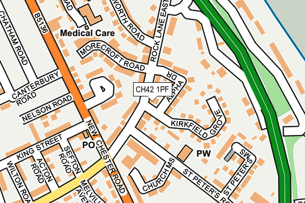 CH42 1PF map - OS OpenMap – Local (Ordnance Survey)
