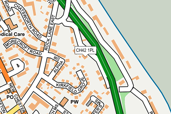 CH42 1PL map - OS OpenMap – Local (Ordnance Survey)