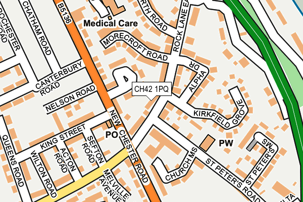 CH42 1PQ map - OS OpenMap – Local (Ordnance Survey)