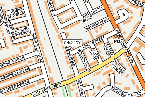 CH42 1QY map - OS OpenMap – Local (Ordnance Survey)