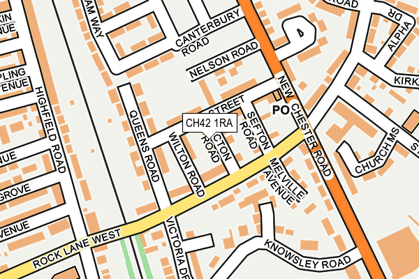 CH42 1RA map - OS OpenMap – Local (Ordnance Survey)