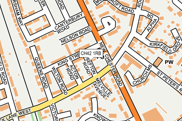 CH42 1RB map - OS OpenMap – Local (Ordnance Survey)