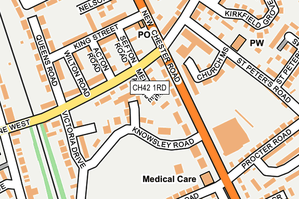 CH42 1RD map - OS OpenMap – Local (Ordnance Survey)