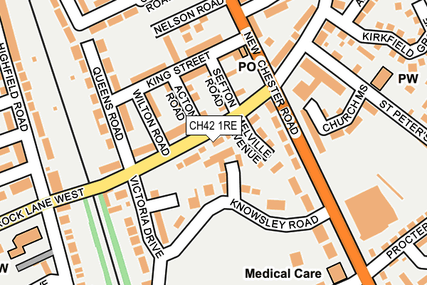 CH42 1RE map - OS OpenMap – Local (Ordnance Survey)