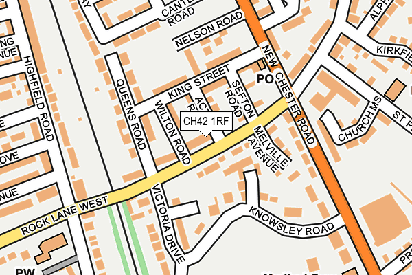 CH42 1RF map - OS OpenMap – Local (Ordnance Survey)