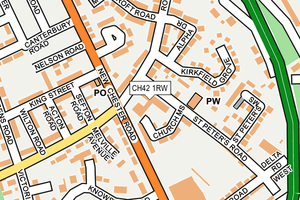 CH42 1RW map - OS OpenMap – Local (Ordnance Survey)