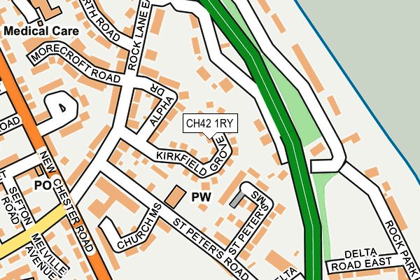 CH42 1RY map - OS OpenMap – Local (Ordnance Survey)