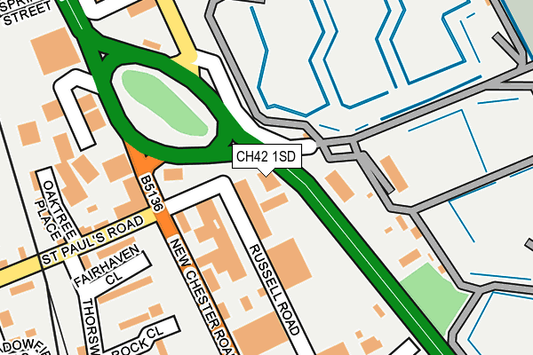 CH42 1SD map - OS OpenMap – Local (Ordnance Survey)