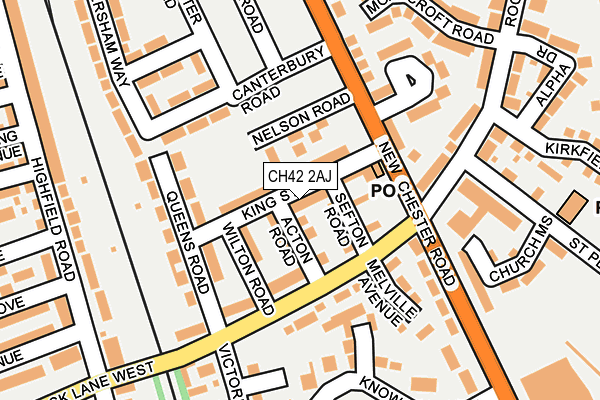 CH42 2AJ map - OS OpenMap – Local (Ordnance Survey)