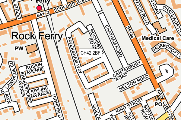 CH42 2BF map - OS OpenMap – Local (Ordnance Survey)