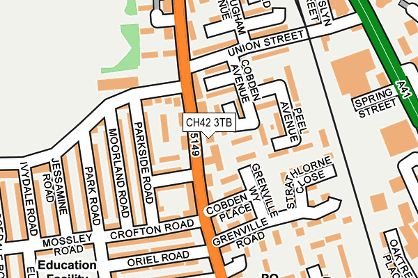 CH42 3TB map - OS OpenMap – Local (Ordnance Survey)