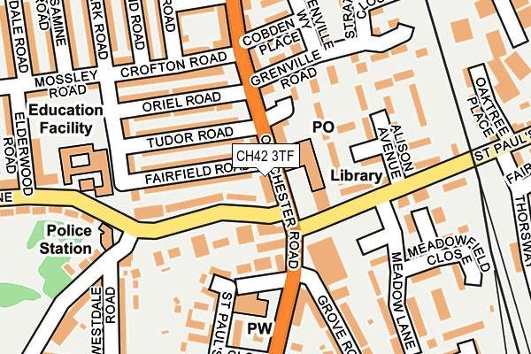 CH42 3TF map - OS OpenMap – Local (Ordnance Survey)