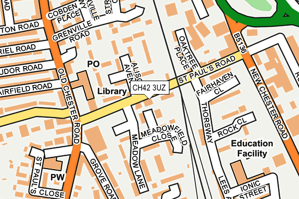 CH42 3UZ map - OS OpenMap – Local (Ordnance Survey)