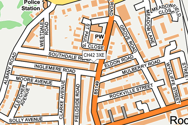 CH42 3XE map - OS OpenMap – Local (Ordnance Survey)